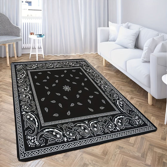 1pc, Modern Soft Area Rug, Vintage Geometric Pattern Anti-slip Rug, Stain Resistant, Machine Wash, For Living Room Bedroom, Home Office Decor, Room Decor