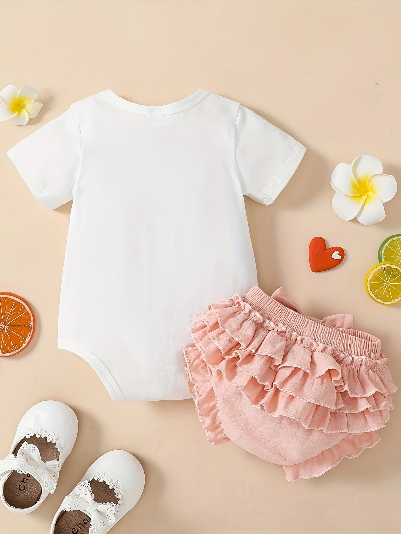 Baby Clothes Girl Newborn Baby Girl Outfits Short Sets, Short Sleeve Ribbed Romper Floral Shorts Clothes Baby Girl Summer Outfits