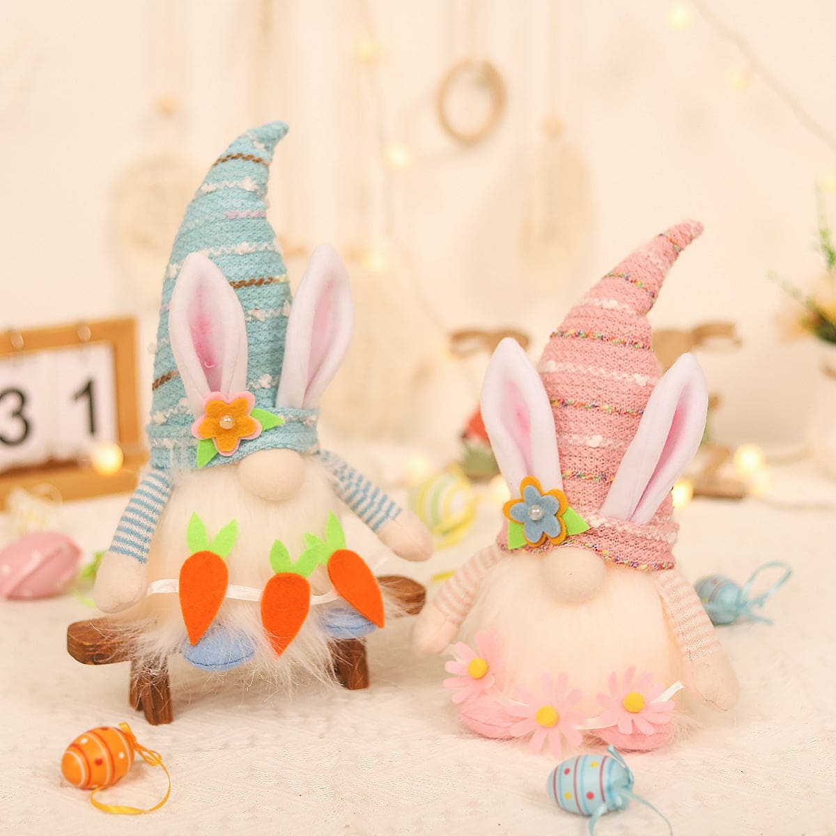 Easter Decorations Cartoon Luminous With Light Couple Decoration