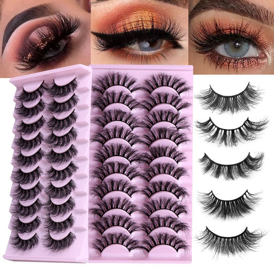 10Pairs Of Natural Thick Curly Eyelashes - AIBUYDESIGN