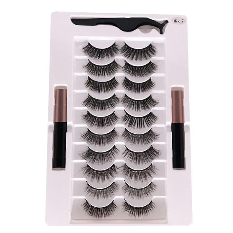 Magnetic Liquid Eyeliner Eyelash Natural Set