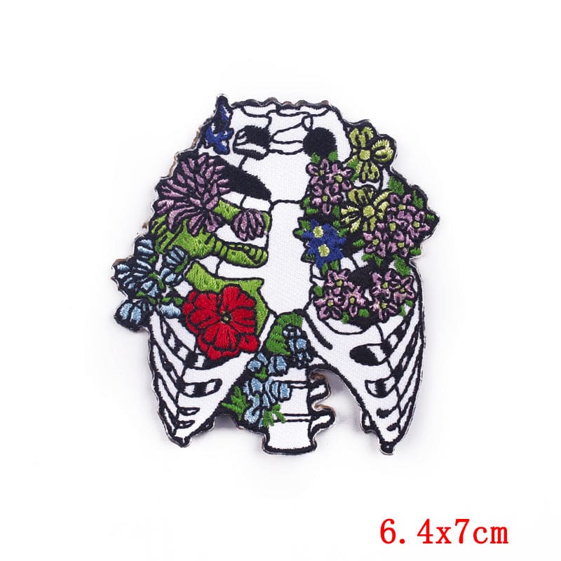 Cartoon Punk Embroidery Patch Sticker Computer Embroidery Cloth Sticker