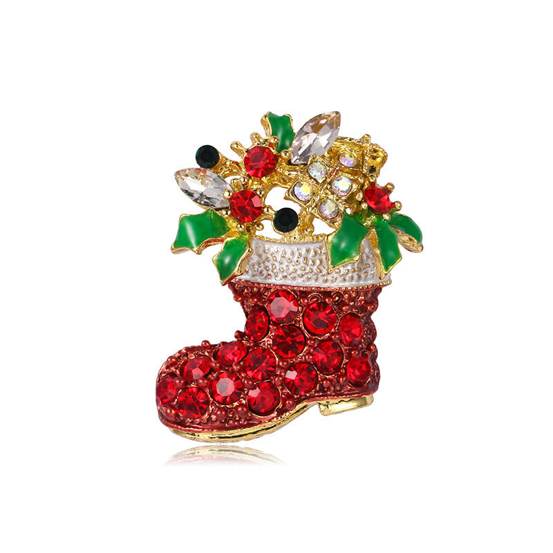 Santa Claus Christmas Tree Brooch, Retro Alloy Clothes, Shoes, Hats, Accessories, Brooches, Jewelry Pins