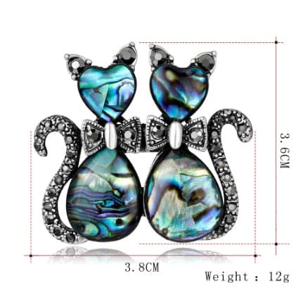 Fashion shell cats Brooches jewelry High Quality glass rhinestone animal pins and brooches for women men suits scarf pins metal