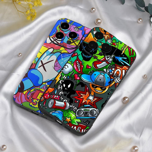 Cartoon Pattern Mobile Phone Case Full-Body Protection Shockproof TPU Soft Rubber Case Color: Transparent White Black For Men Women For IPhone 15 14 13 12 11 XS XR X 7 8 6s Mini Plus Pro Max SE