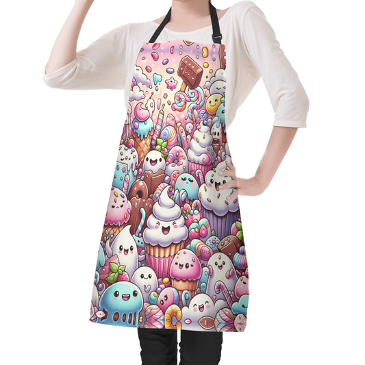 Cute Anime Cupcakes & Sweets Bakery Print Apron