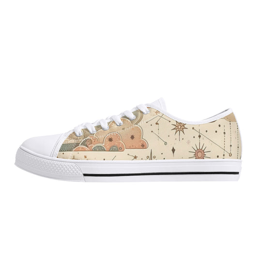 Womens Starry Pastel Boho Lightweight Low Top Canvas Shoes
