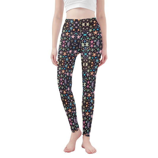 Womens Vintage Colorful Starry Sky Soft Legging Yoga Pants