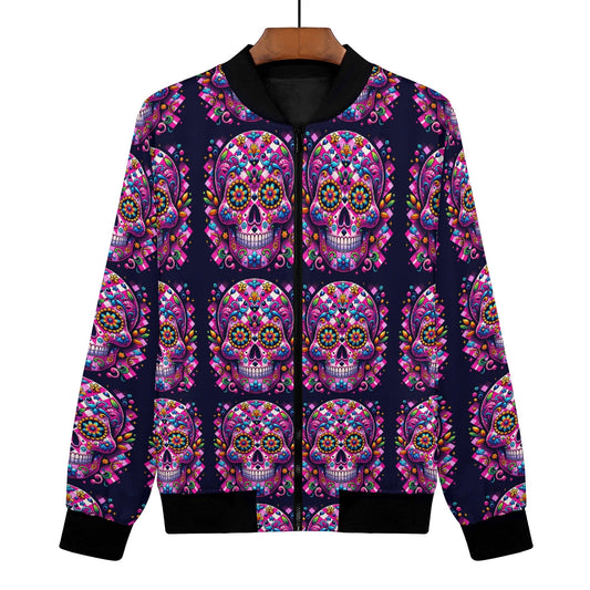 Womens Tie-Dye Steampunk Fusion Zip Up Print Bomber Jacket