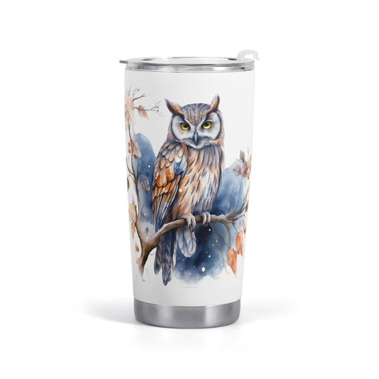 Adorable Midnight Owl Nightscape All Over Printing Car Tumbler 20oz