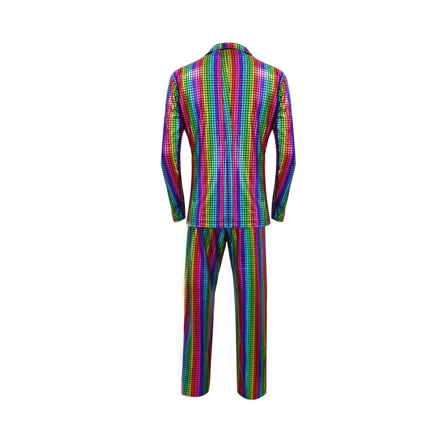 Rainbow Plaid Gilding Craft Stage Cool Performance Shiny Suit