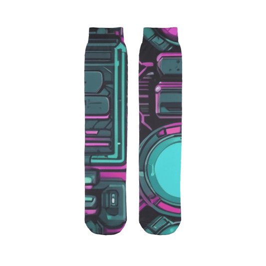 Womens Neon Cyberpunk Sublimation Socks