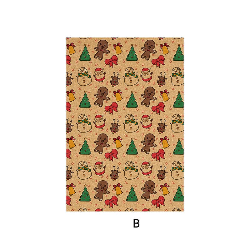 Christmas Flowers Gift Gifts Cake Candy Kraft Wrapping Paper