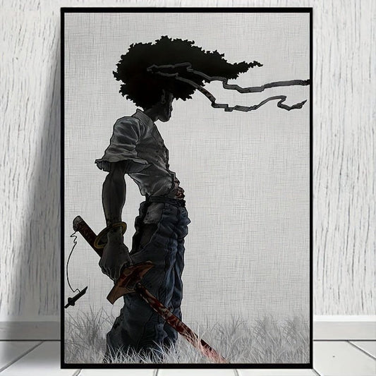 1pc African Samurai Anime Poster, Room Aesthetics Poster, Decoration Painting, Canvas Wall Art, Living Room Poster, Bedroom Painting, Home Decor, Frameless - AIBUYDESIGN