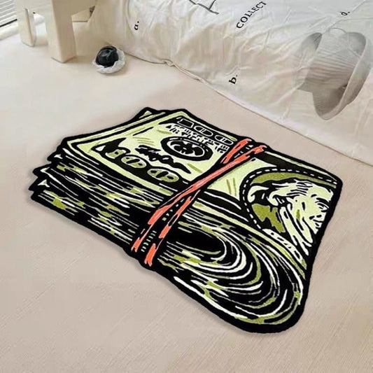 1pc Creative Dollar Decorate Kitchen Rug Bedroom Bedside Plush Mat Abstract Individuality Non-slip Living Room Carpet Cloakroom Fluffy Rug Aesthetic Room Decor Art Supplies Home Decor 19.69x31.5inch 23.62x35.43inch - AIBUYDESIGN