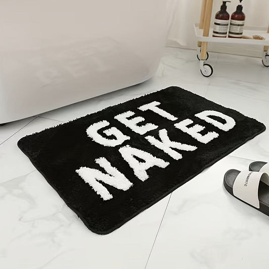 1pc Exquisite Letter Print Doormat, Creative Rectangular Carpet, Non-slip And Anti-fading Bath Rug, Comfortable And Soft Cushion, Washable Foot Pad With Easy Maintenance, For Bedroom Bedside Accessories Home Decor Indoor Decor Room Supplies - AIBUYDESIGN