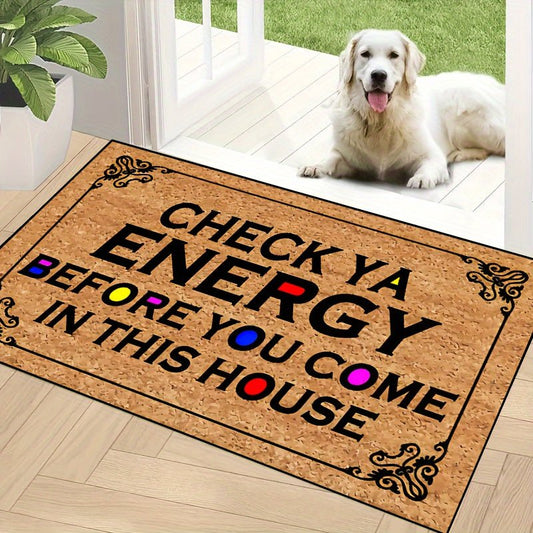 1pc Funny Letter Print Welcome Doormat, Dirt Resistant Anti-slip Floor Area Rug, Machine Washable, Absorbent Bath Mat, Suitable For Living Room Bedroom Bathroom Kitchen, Home Decor, Room Decor - AIBUYDESIGN