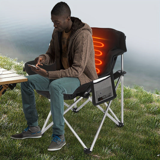 1pc Heated Camping Chair Portable Folding Camping Chairs Heated Chair & 3 Heat Mode - AIBUYDESIGN