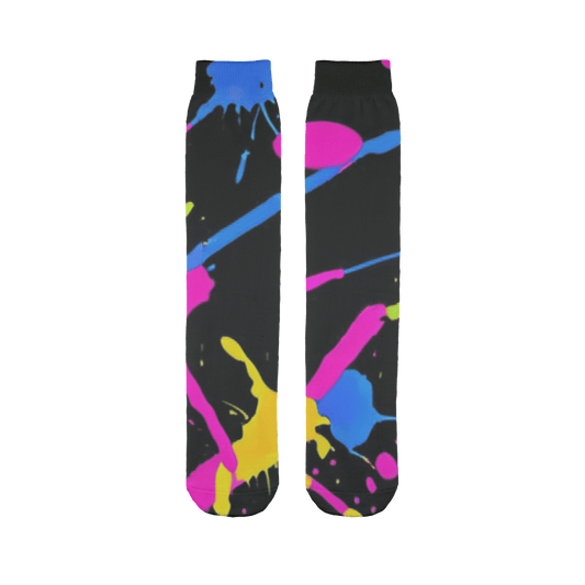 Womens Trippy Paint Splatter Artistic Sublimation Socks