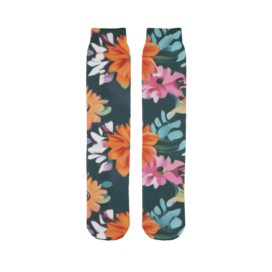 Womens Tasteful Colorful Floral Elegance Sublimation Socks