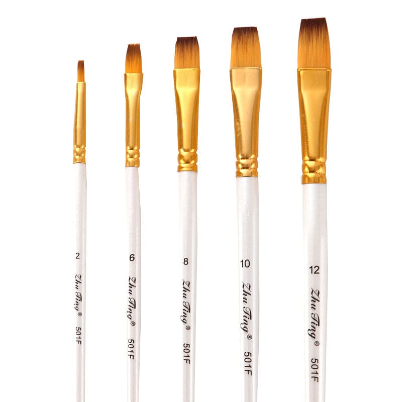 Art Supplies Acrylic Oil Painting Golden Tube White Rod Brush Set