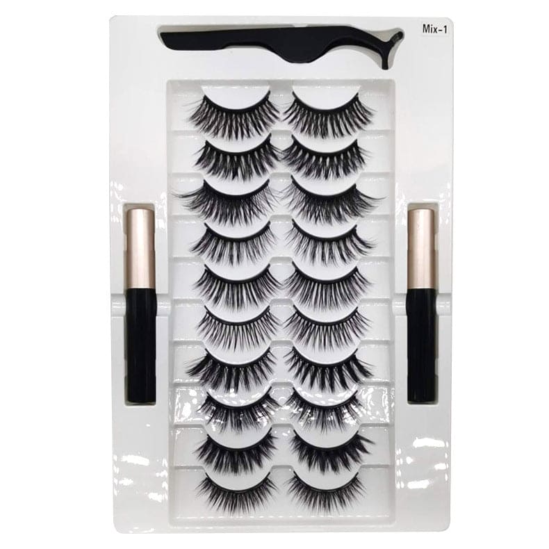 Magnetic Liquid Eyeliner Eyelash Natural Set