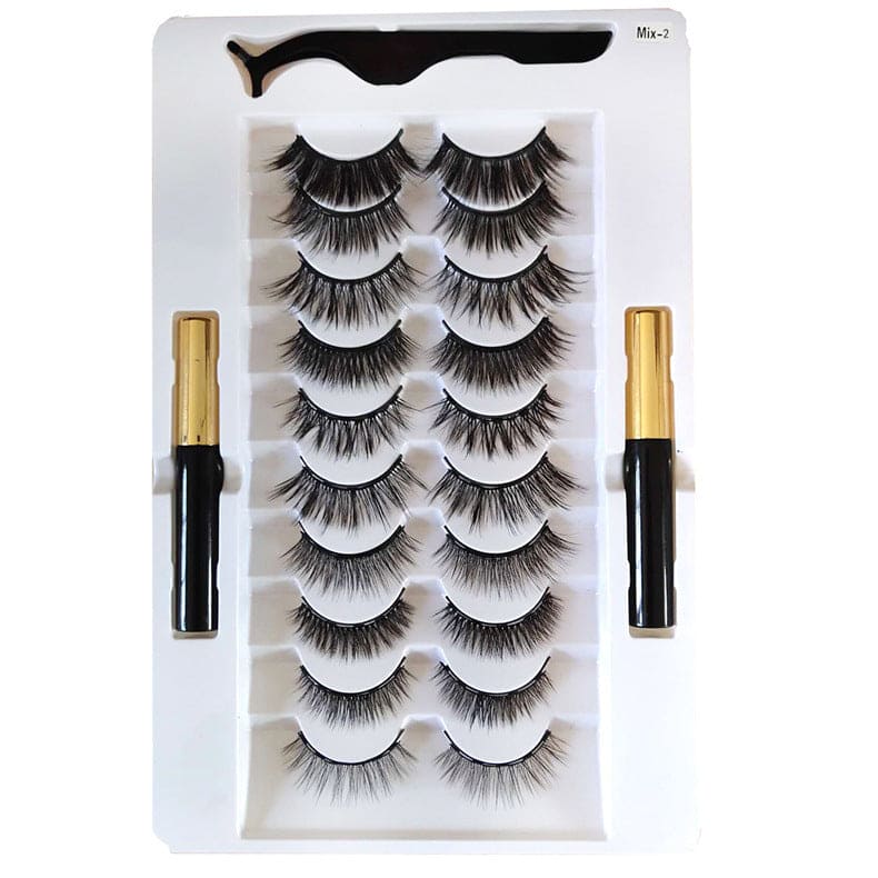 Magnetic Liquid Eyeliner Eyelash Natural Set