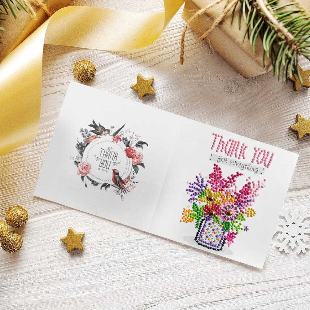 8pcsSet Christmas Diamond Painting Greeting Cards 5D