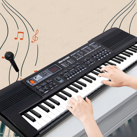 Portable Piano With Microphone, 61-key Multifunctional Electronic Keyboard Educational Toy, Suitable For Beginners, Girls And Boys, Children's Piano Music Toy, Perfect For Holiday Gifts.