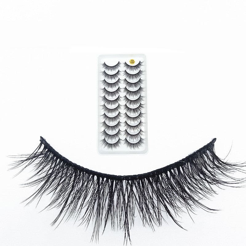 Women's Simple Three-dimensional Natural Ten Pairs Of False Eyelashes