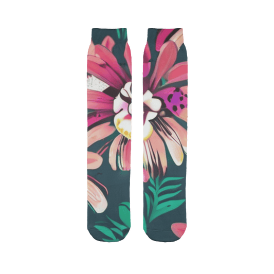 Womens Artsy Boho Floral Sublimation Socks