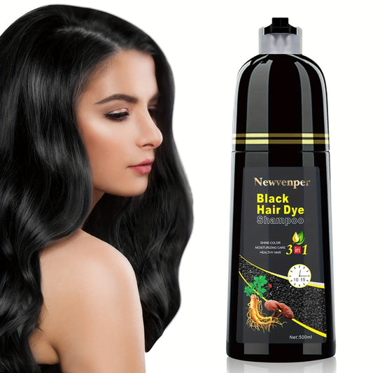 Black Hair Dye Shampoo For Covering Gray Hair, Instant Hair Color Shampoo, Natural And Long Lasting Color Hair Dye Shampoo