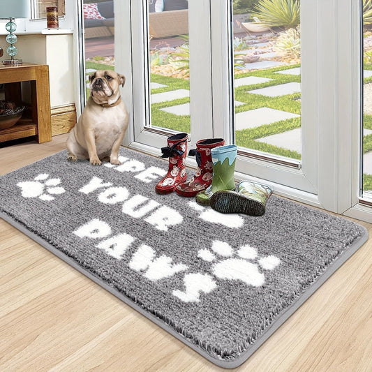 Indoor Dog Doormat Entryway Door Mat, Non Slip Absorbent Mud Trapper Mats, Low-Profile Inside Floor Mats, Soft Washable Small Mats Door Carpet For Entryway