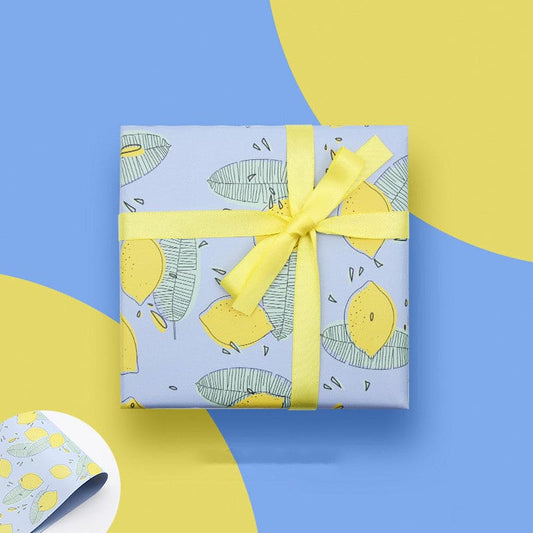 Lemon design gift box wrapping paper