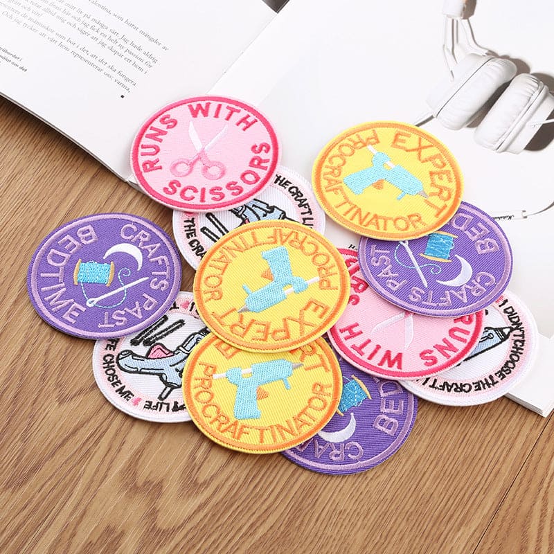 Embroidery Label Round Badge Embroidery Cloth Sticker