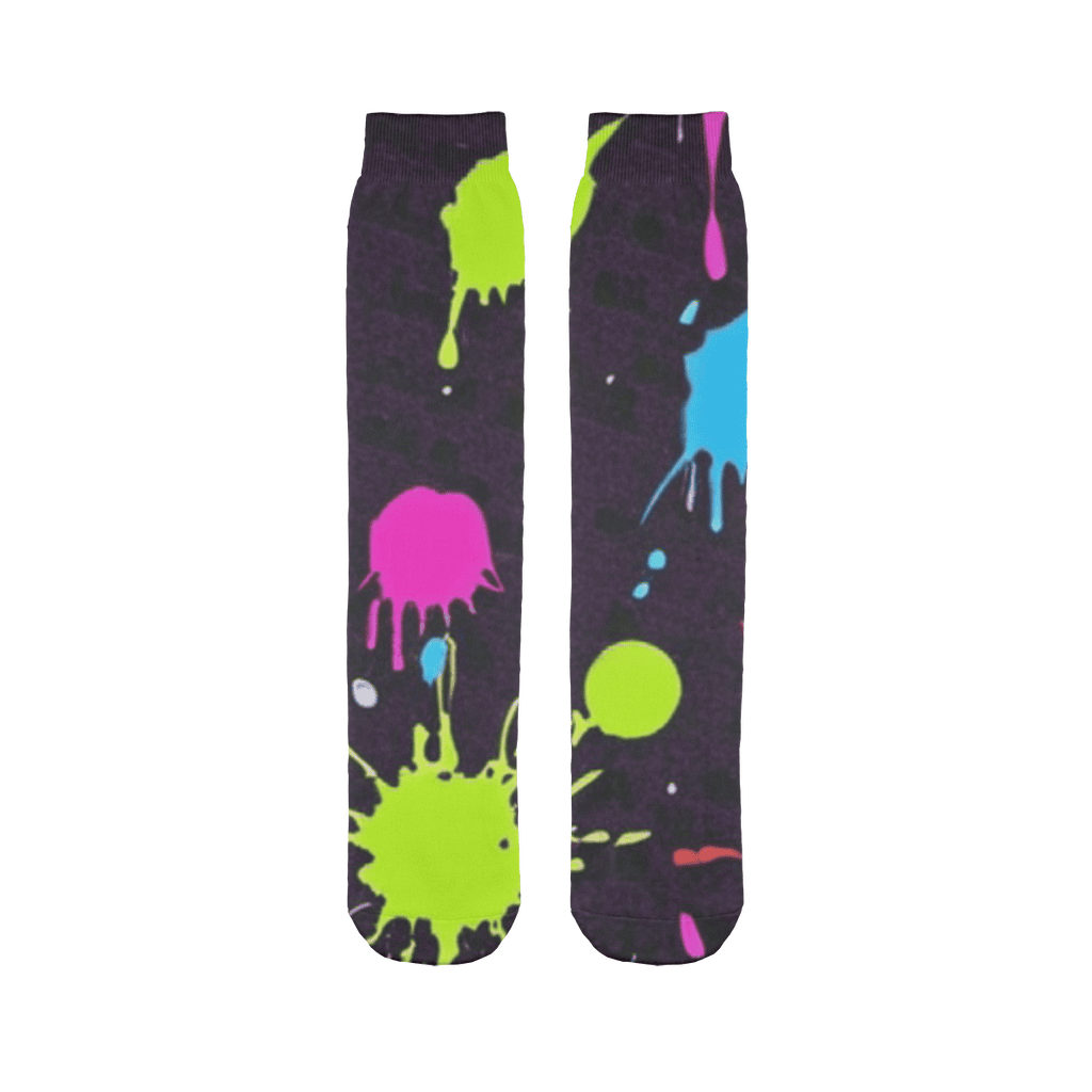 Womens Hazy Purple Paint Splatter Sublimation Socks
