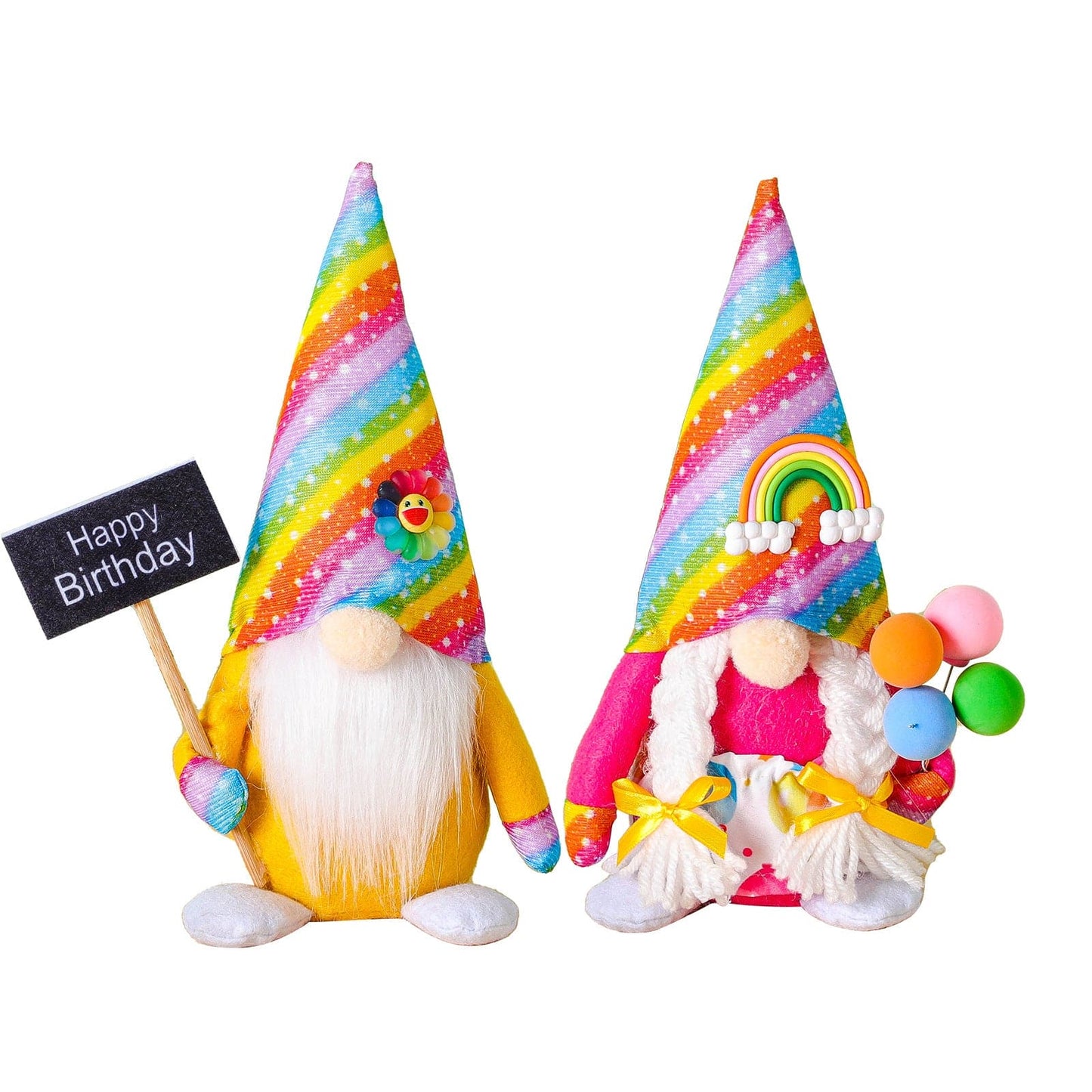 New Rainbow Birthday Gnome Doll Ornaments