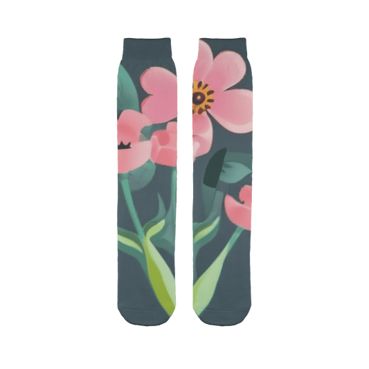 Womens Boho Floral Artistry Cute Sublimation Socks