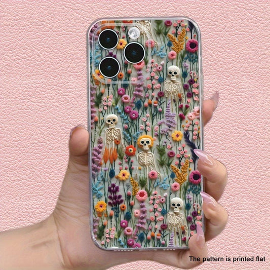 Creative Flower Jungle Skull Printed Phone Case For IPHONE 15 14 13 12 11 XS XR X 7 8 Plus Pro Max Mini