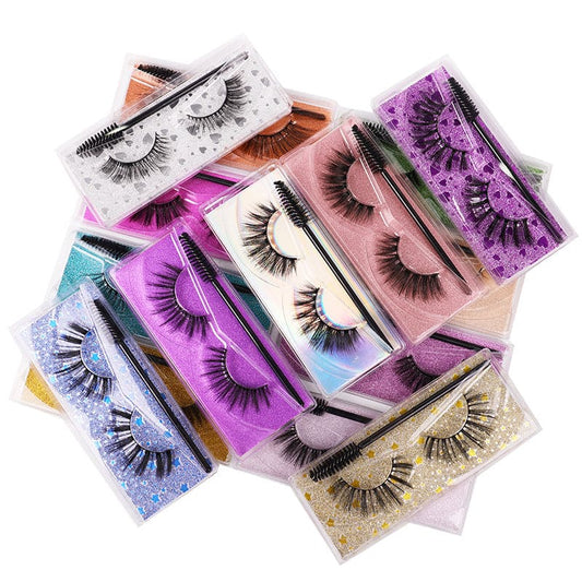 Long Natural Eyelashes  With Plastic Cotton Thread