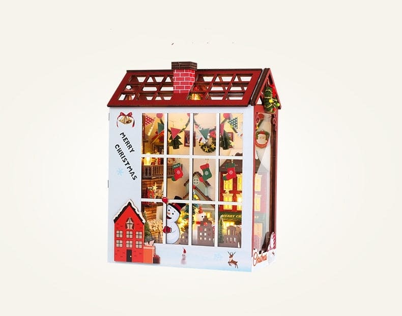 Diy Christmas Luminous Decoration Miniature House Model Toy