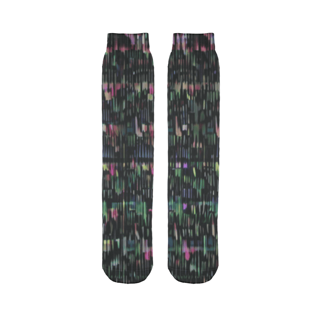 Womens Digital Glitch Sublimation Socks