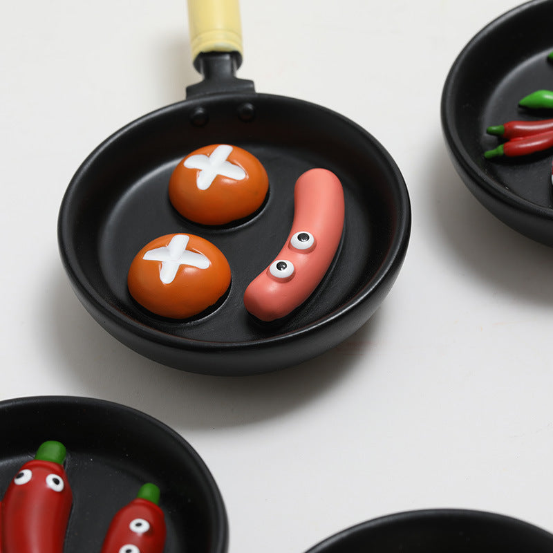 Simulation Frying Pan Refridgerator Magnets Magnet Food Toy