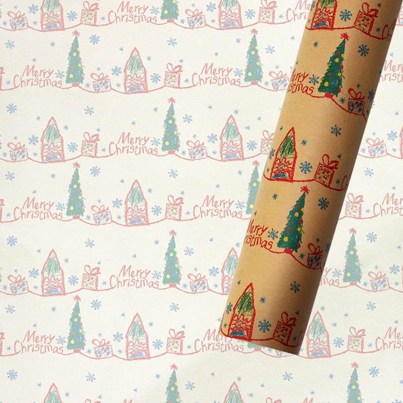 Christmas Gift Wrapping Paper European Style Retro kraft