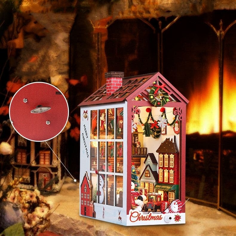 Diy Christmas Luminous Decoration Miniature House Model Toy