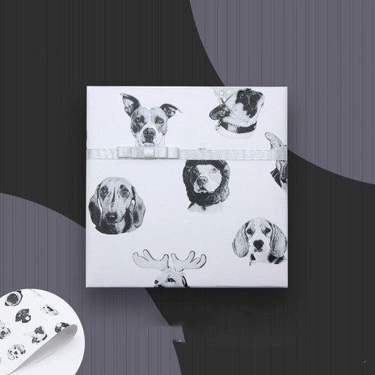 Dog animal gift box wrapping paper