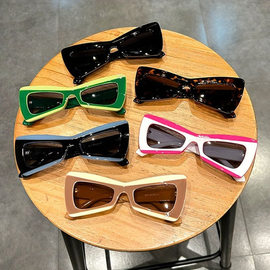 Y2K Cat Eye Sunglasses For Women Funny Color Block Fashion Decorative Sun Shades For Vacation Beach Party