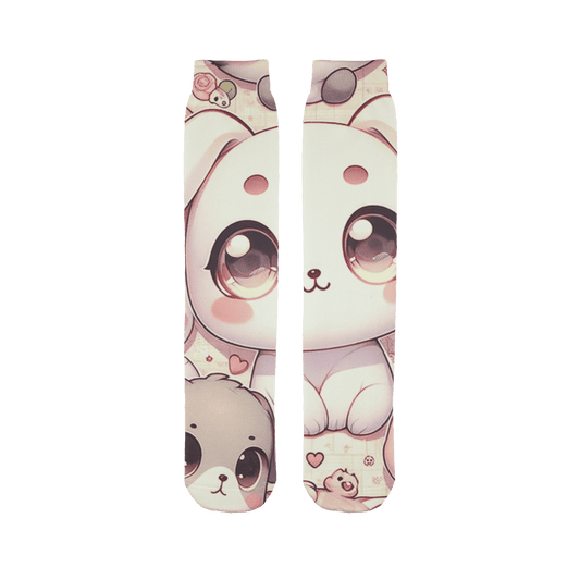 Womens Adorable Kawaii Puppy Anime Sublimation Socks