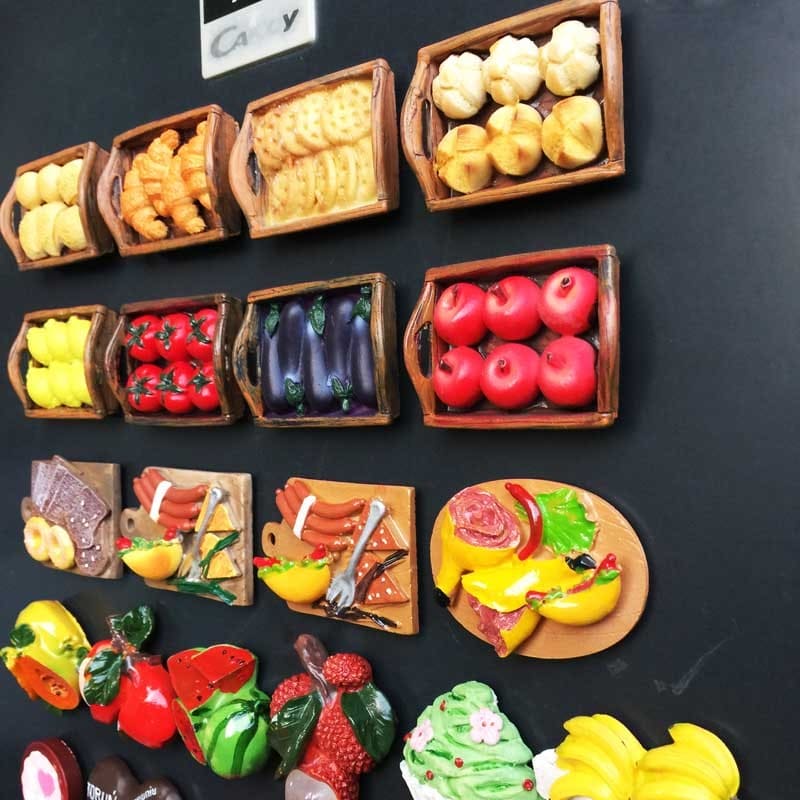 Food Tourism Commemorative Decorative Crafts Painted Magnetic Refridgerator Magnets