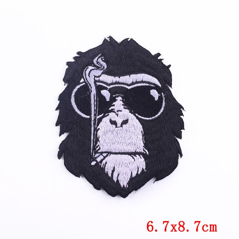 Punk Gorilla Embroidery Cloth Stick Computer Embroidery